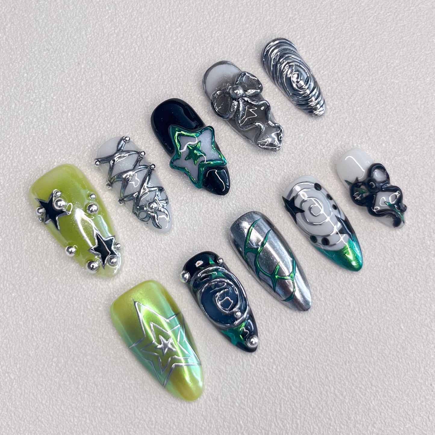 Dark Metallic Nails