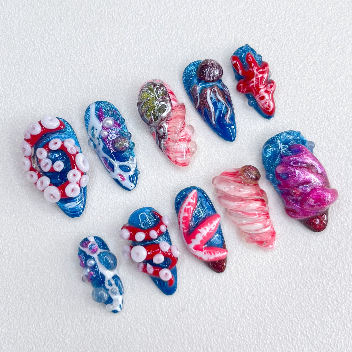 Octopus Coral Nails