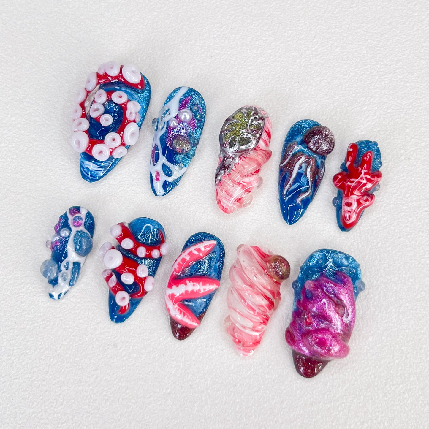Octopus Coral Nails