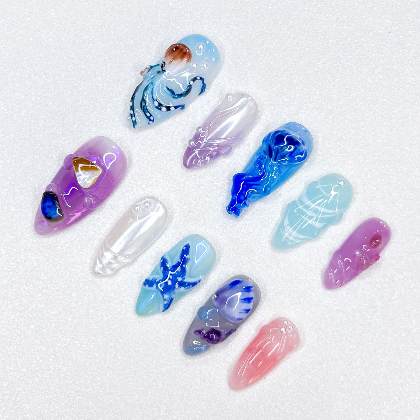 Blue Jellyfish Nails