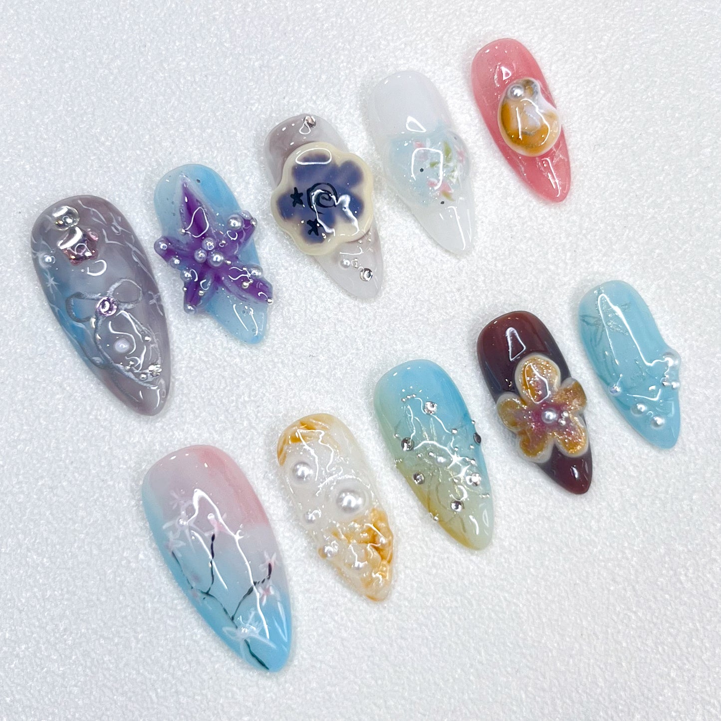 Pastel Ocean Nails