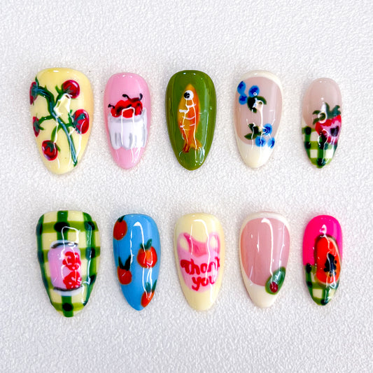 Melon Meadow Nails