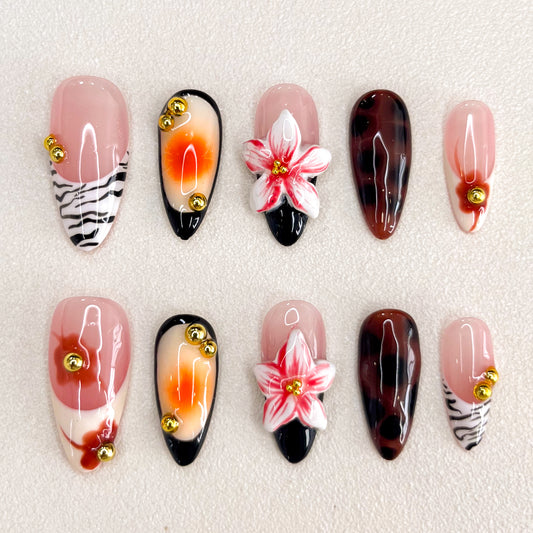 Late Autumn Bloom Nails
