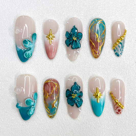 Emerald Gold Mine Nails